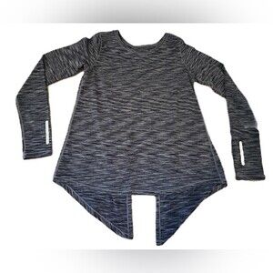 Zyia Tops Womens Medium Zyia Grey Split Back Long Sleeve Thumb Hole Reflective